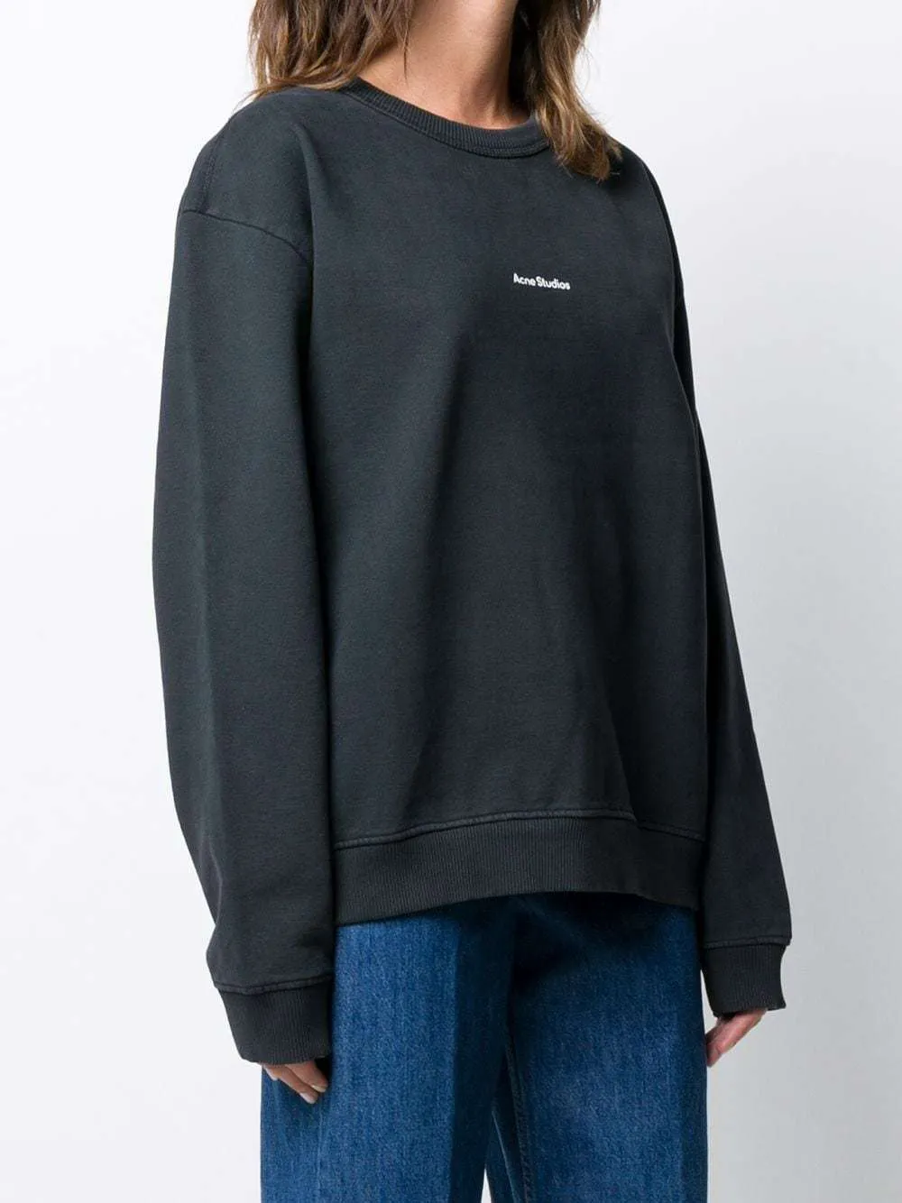 Acne Studios  |Crew Neck Long Sleeves Cotton Logo Hoodies & Sweatshirts