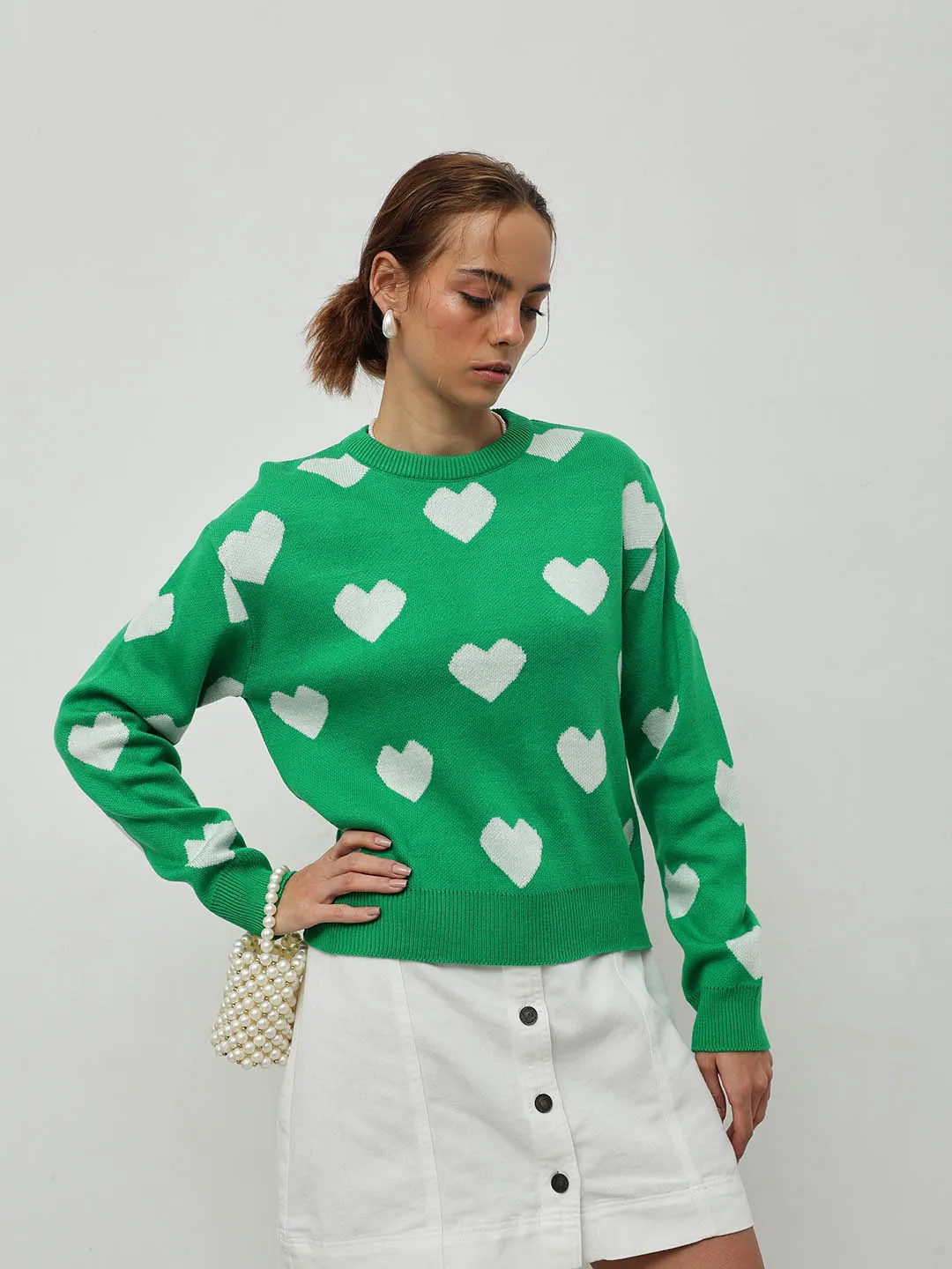 Acrylic Heart Sweater