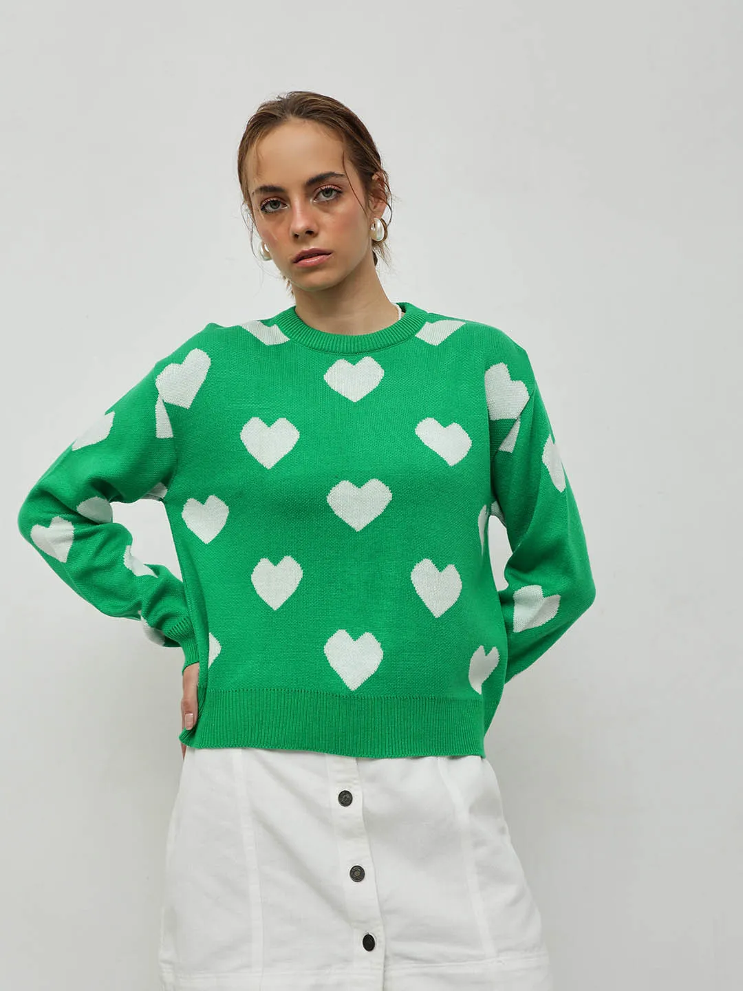 Acrylic Heart Sweater