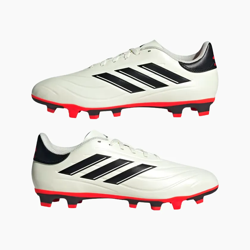 Adidas Cops Pure II Club Flexible Ground Unisex Football Shoes -Ivory/Core Black/Solar Red