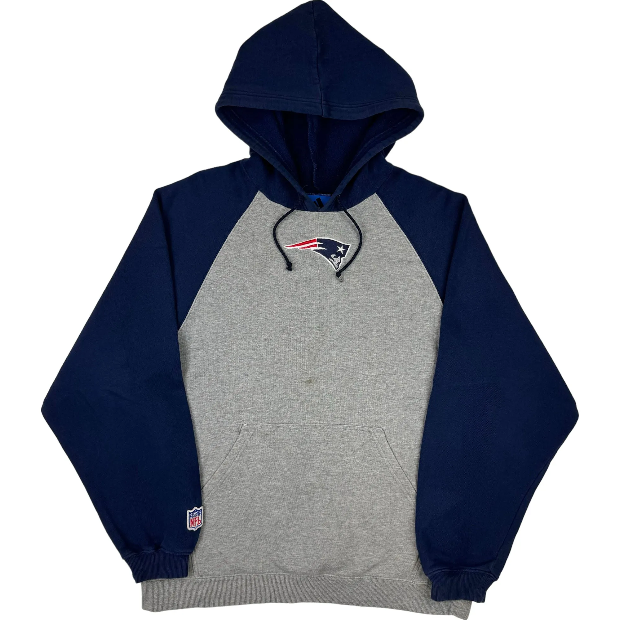 Adidas New England Patriots NFL Pullover Embroidered Hoodie Navy Grey