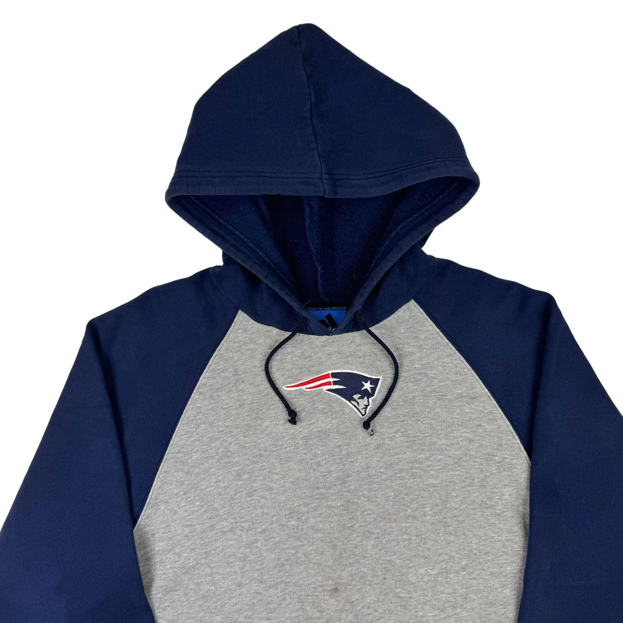 Adidas New England Patriots NFL Pullover Embroidered Hoodie Navy Grey