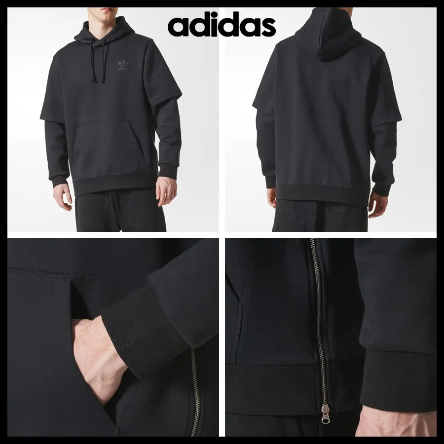 adidas  |Street Style Plain Hoodies