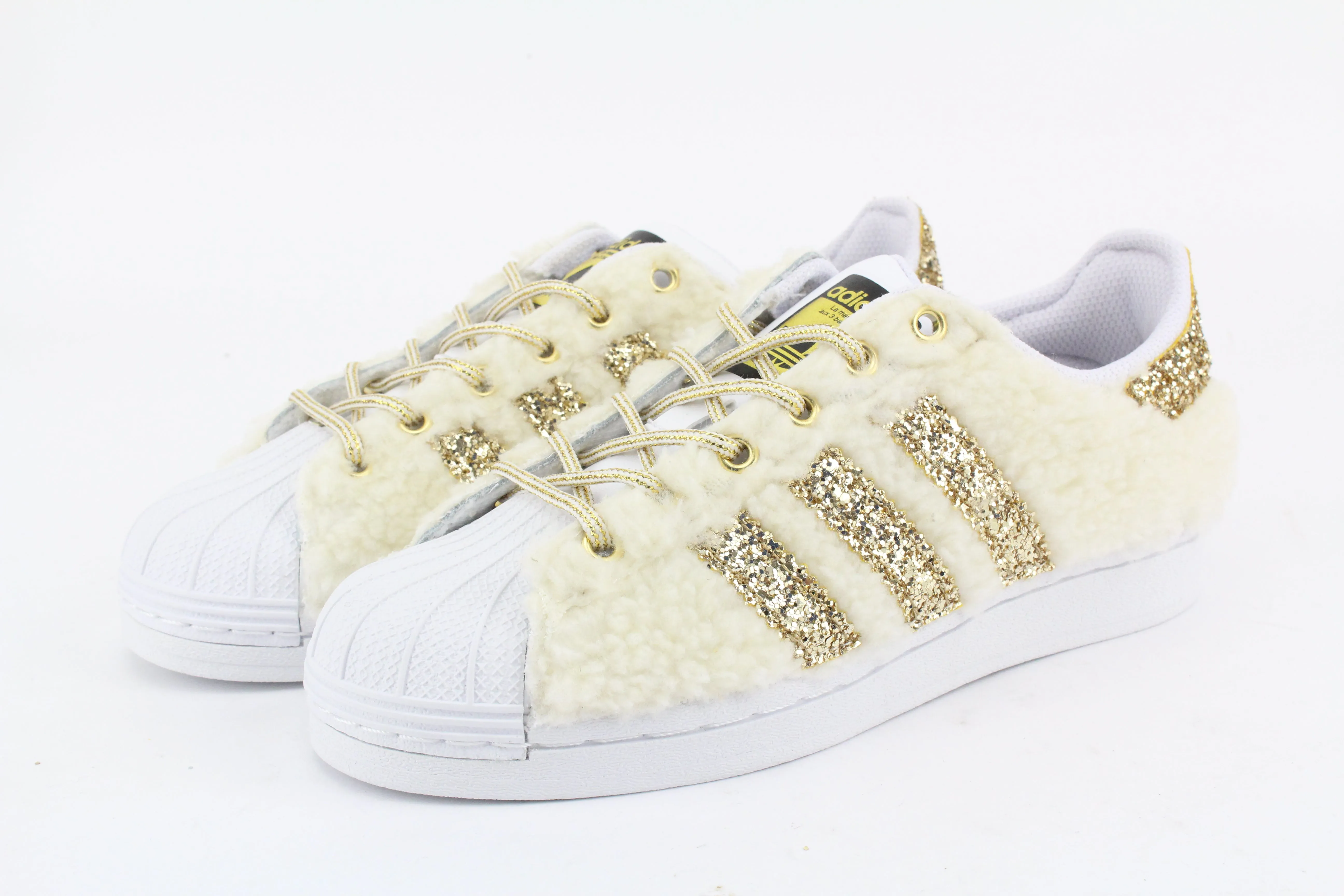 Adidas Superstar Lamb White & Glitter Oro