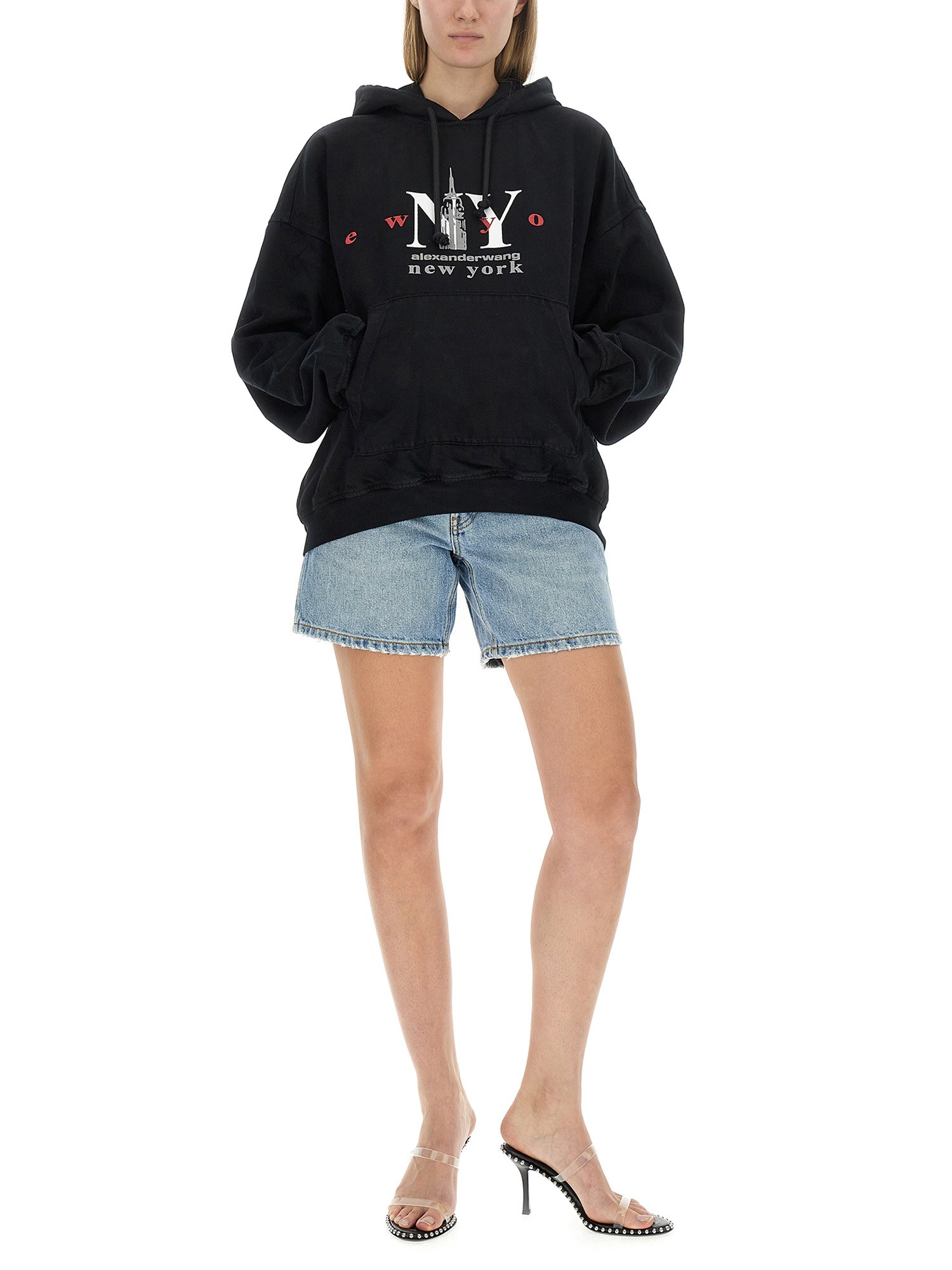 ALEXANDER WANG    COTTON SWEATSHIRT WITH LOGO