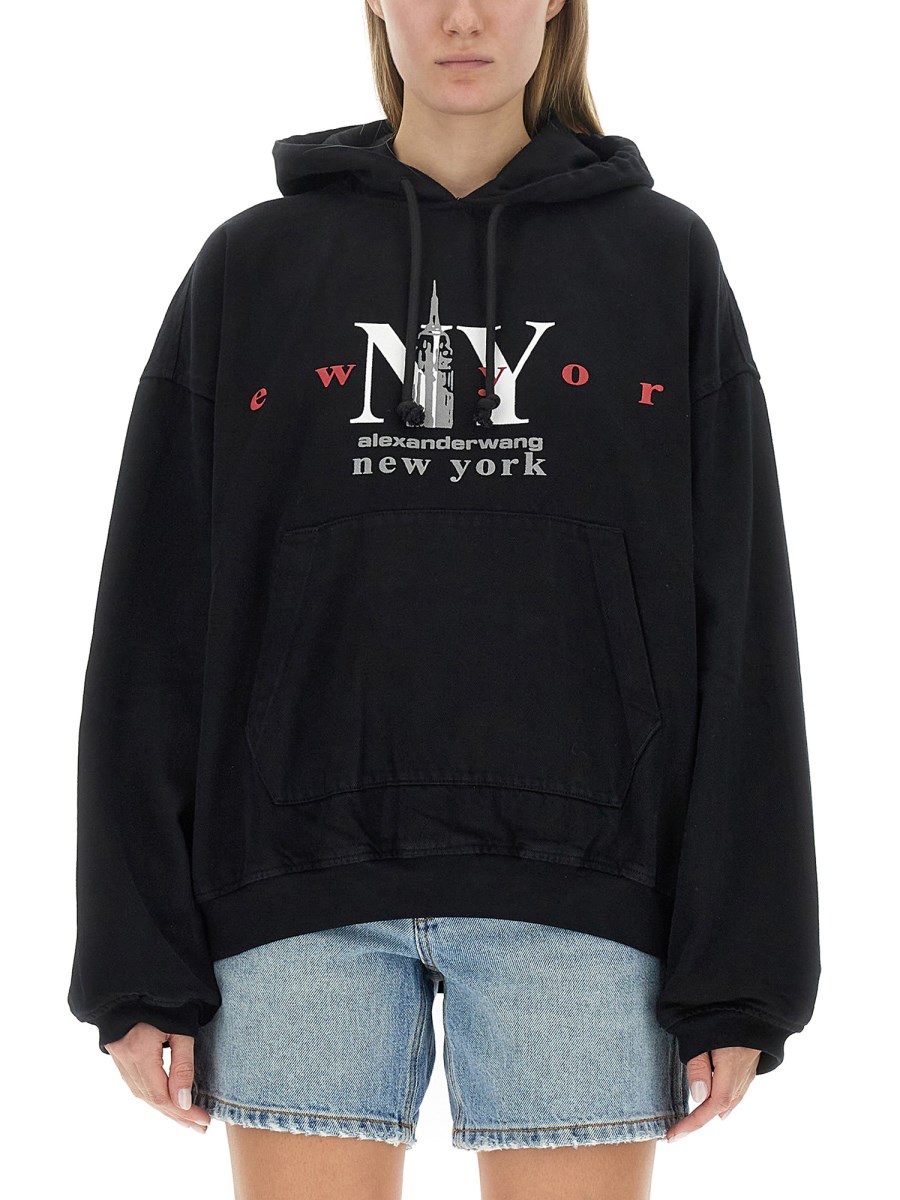 ALEXANDER WANG    COTTON SWEATSHIRT WITH LOGO