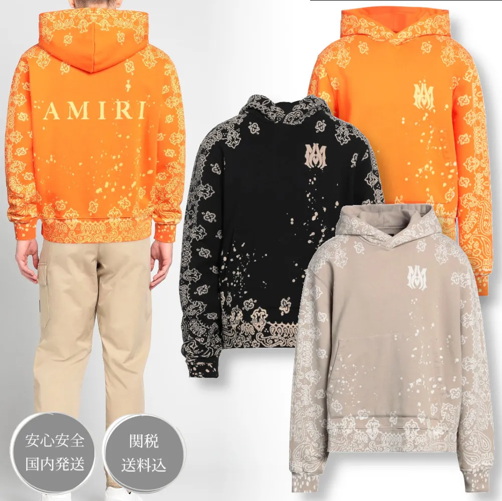 AMIRI  |Street Style Long Sleeves Cotton Logo Hoodies