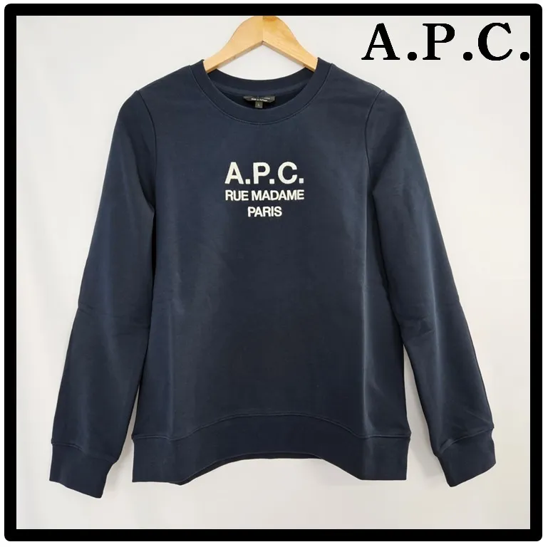 A.P.C.  |Unisex Street Style Logo Hoodies & Sweatshirts