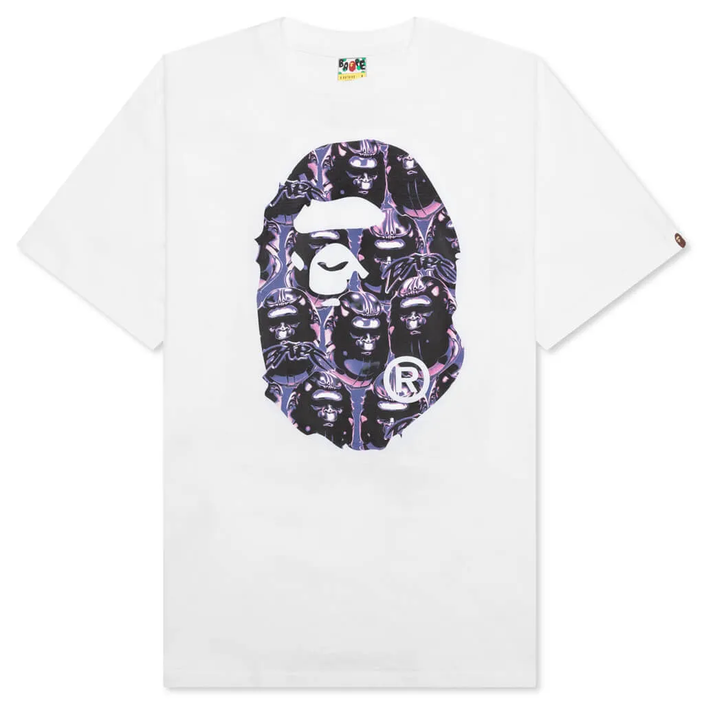 Ape Head Graffiti Big Ape Head Tee - White/Purple