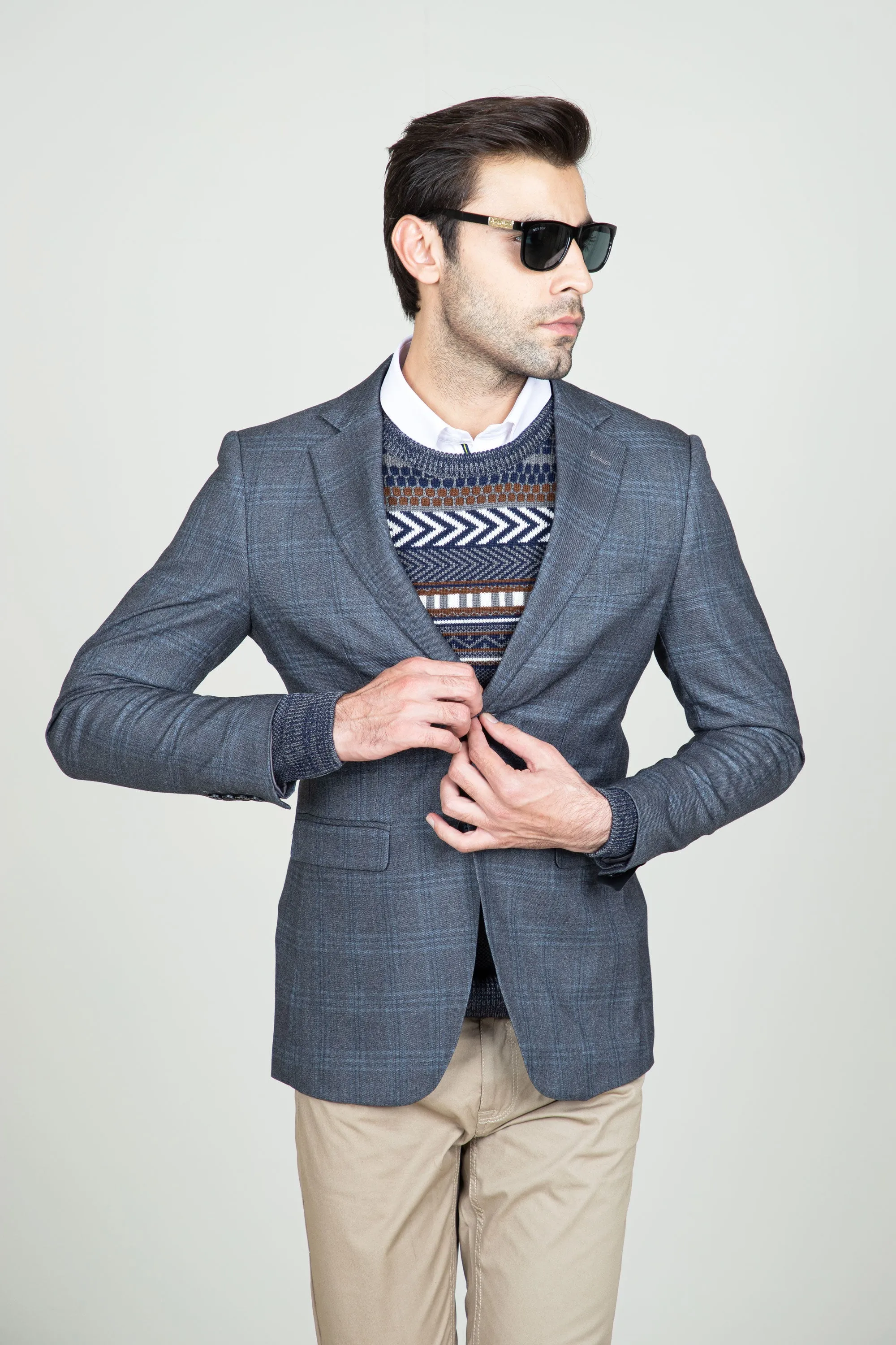 Ash Plaid Blazer