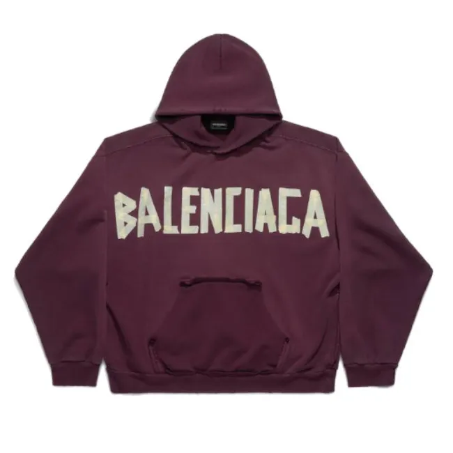 BALENCIAGA  |Long Sleeves Plain Cotton Oversized Logo Luxury Hoodies