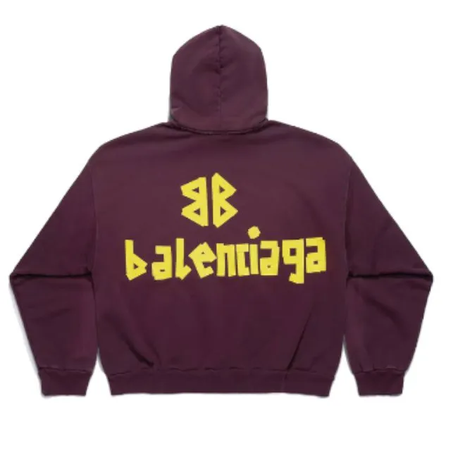 BALENCIAGA  |Long Sleeves Plain Cotton Oversized Logo Luxury Hoodies