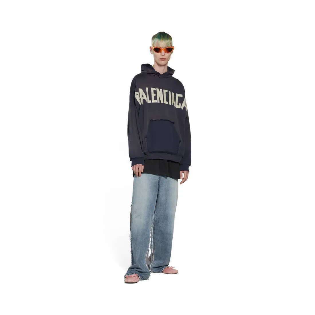 BALENCIAGA  |Long Sleeves Plain Cotton Oversized Logo