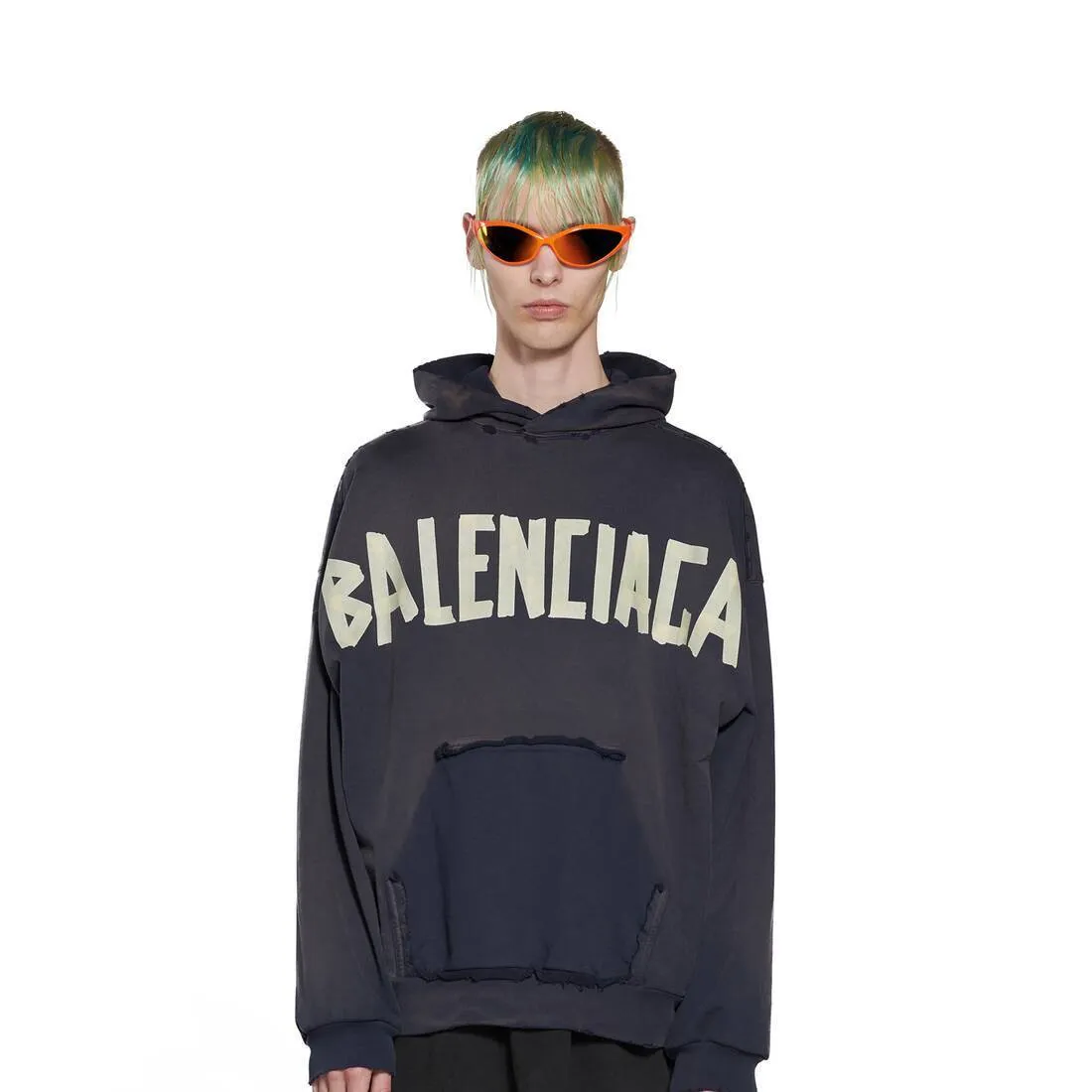 BALENCIAGA  |Long Sleeves Plain Cotton Oversized Logo