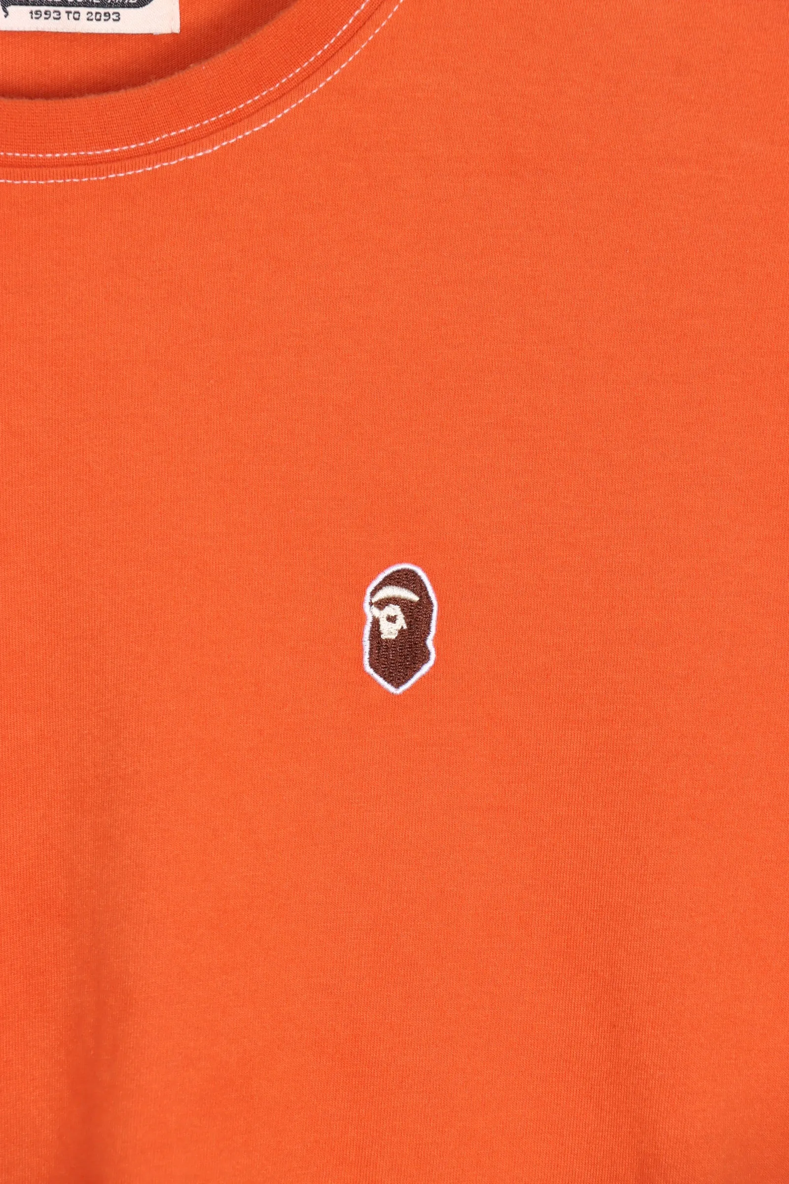 BAPE A Bathing Ape Embroidered Orange Tee (S)