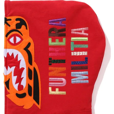 Bape Tiger Full Zip Hoodie Red