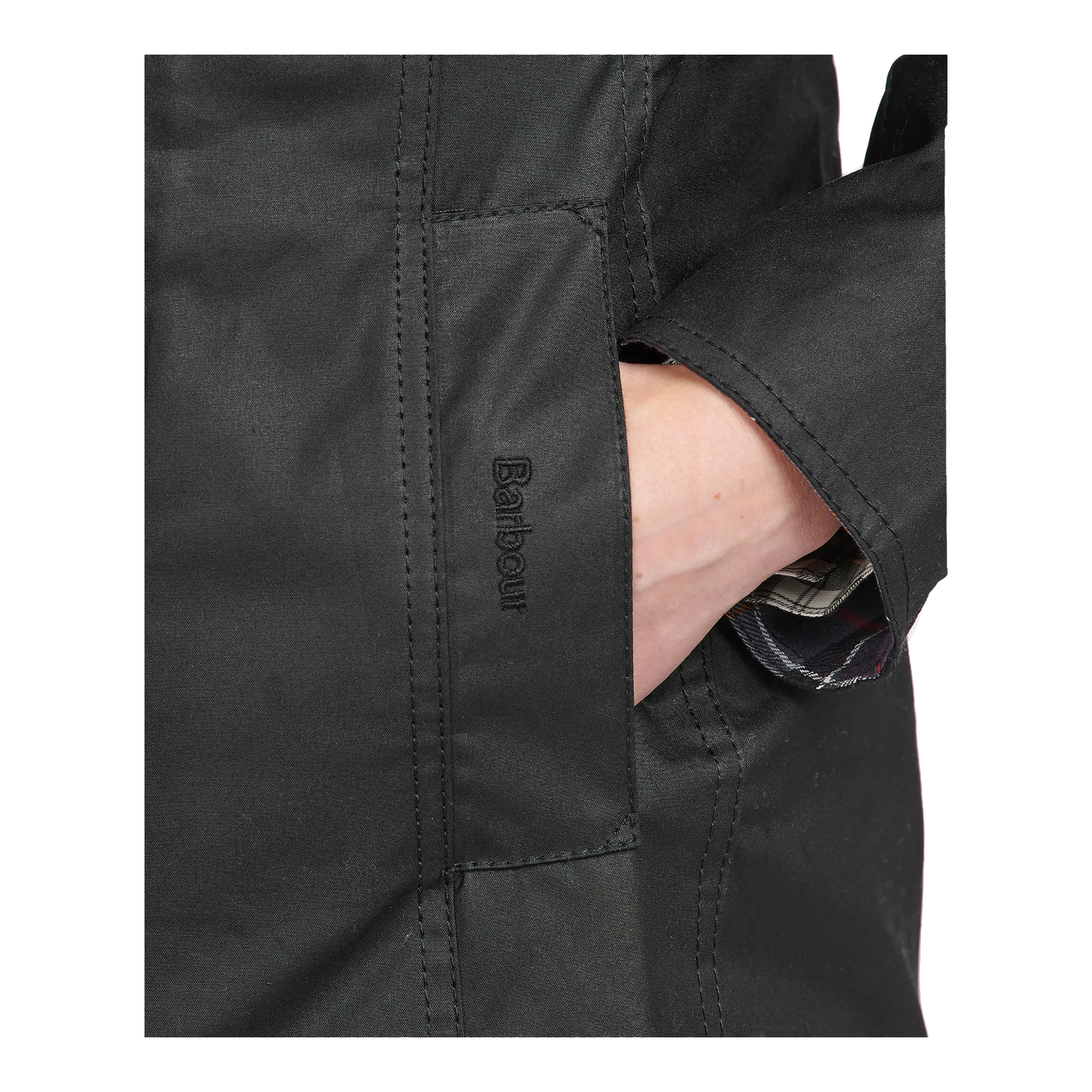 Barbour Belsay Wax Jacket in Black