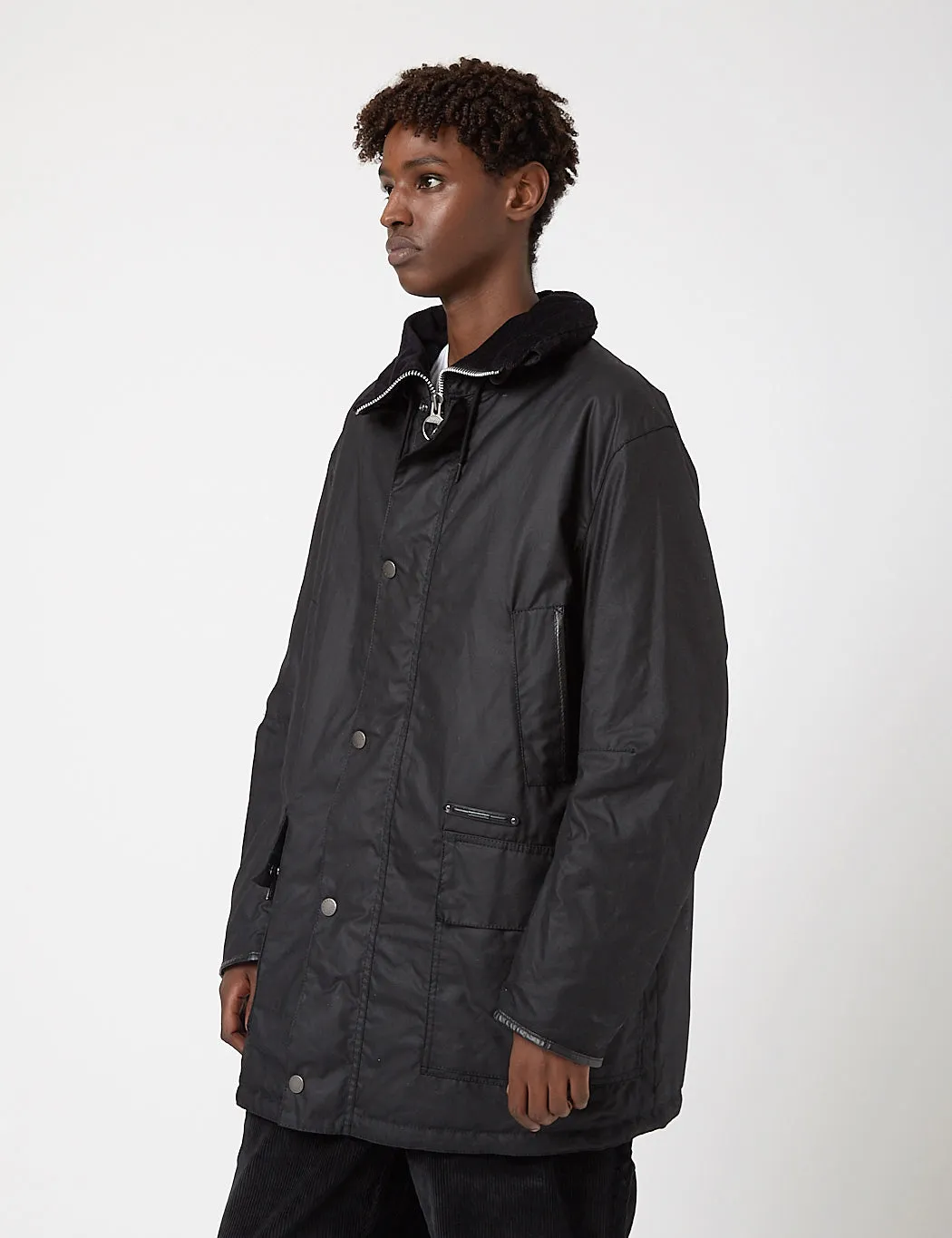 Barbour Gold Standard Supa-Border Waxed Cotton Jacket - Black