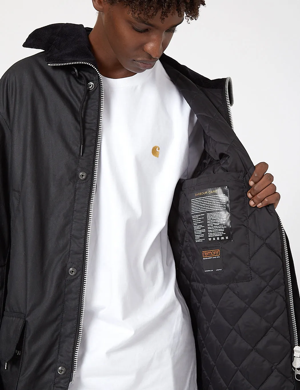 Barbour Gold Standard Supa-Border Waxed Cotton Jacket - Black