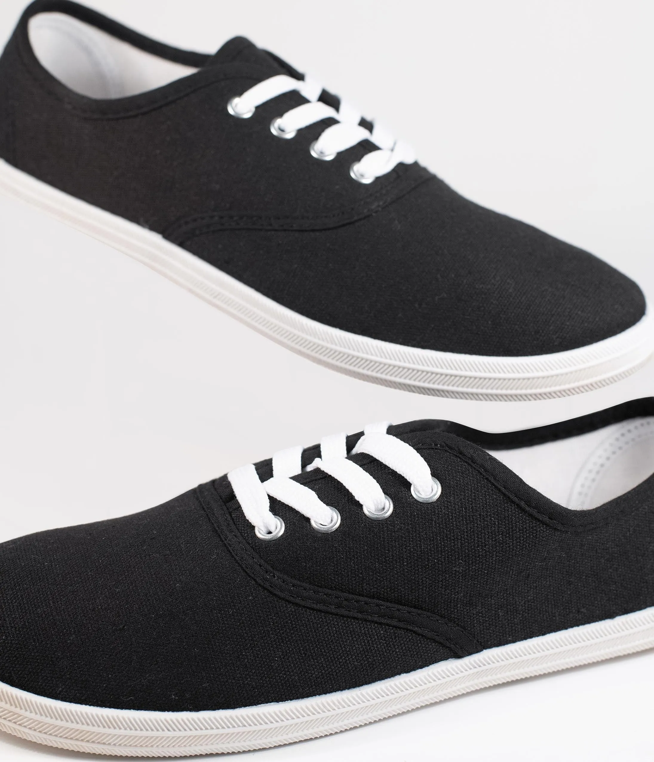 Black Canvas Ladies Sneakers