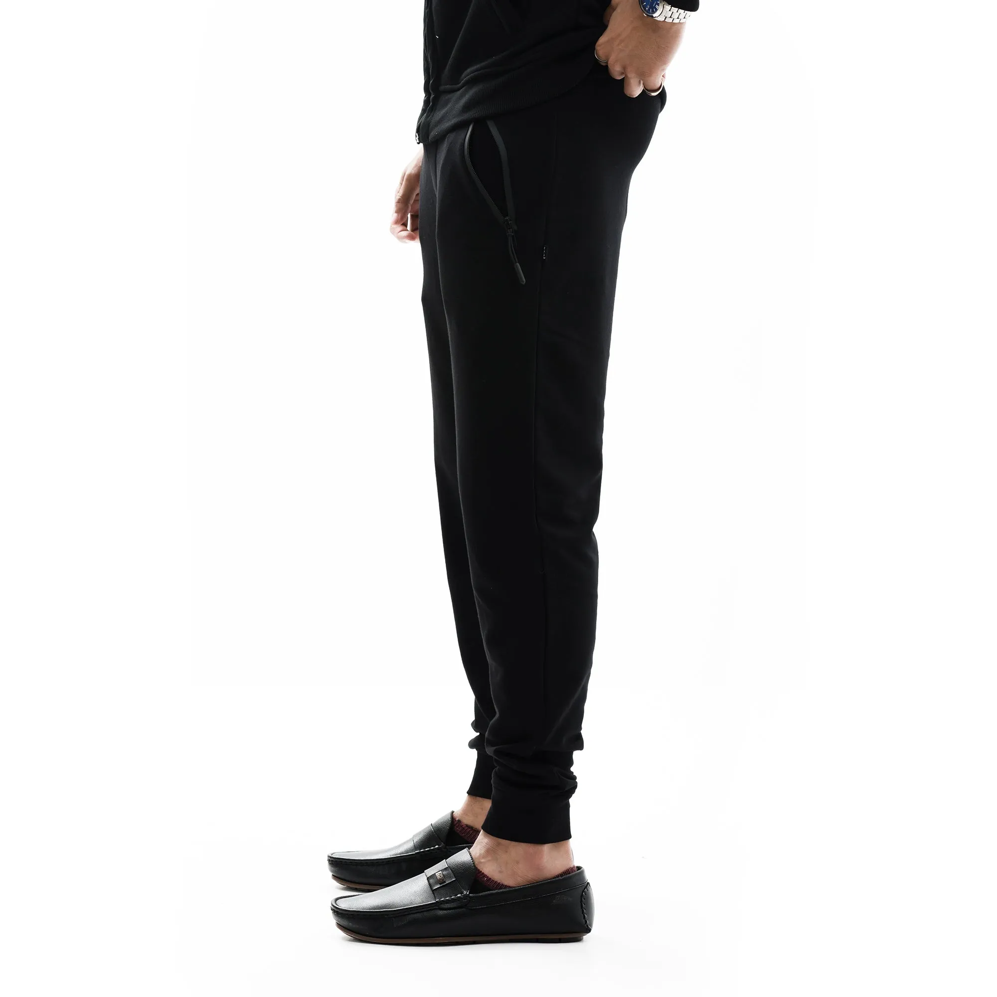 Black Slim-Fit Jogger Pants