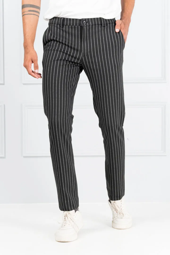 Black Stripe Power-Stretch Pants