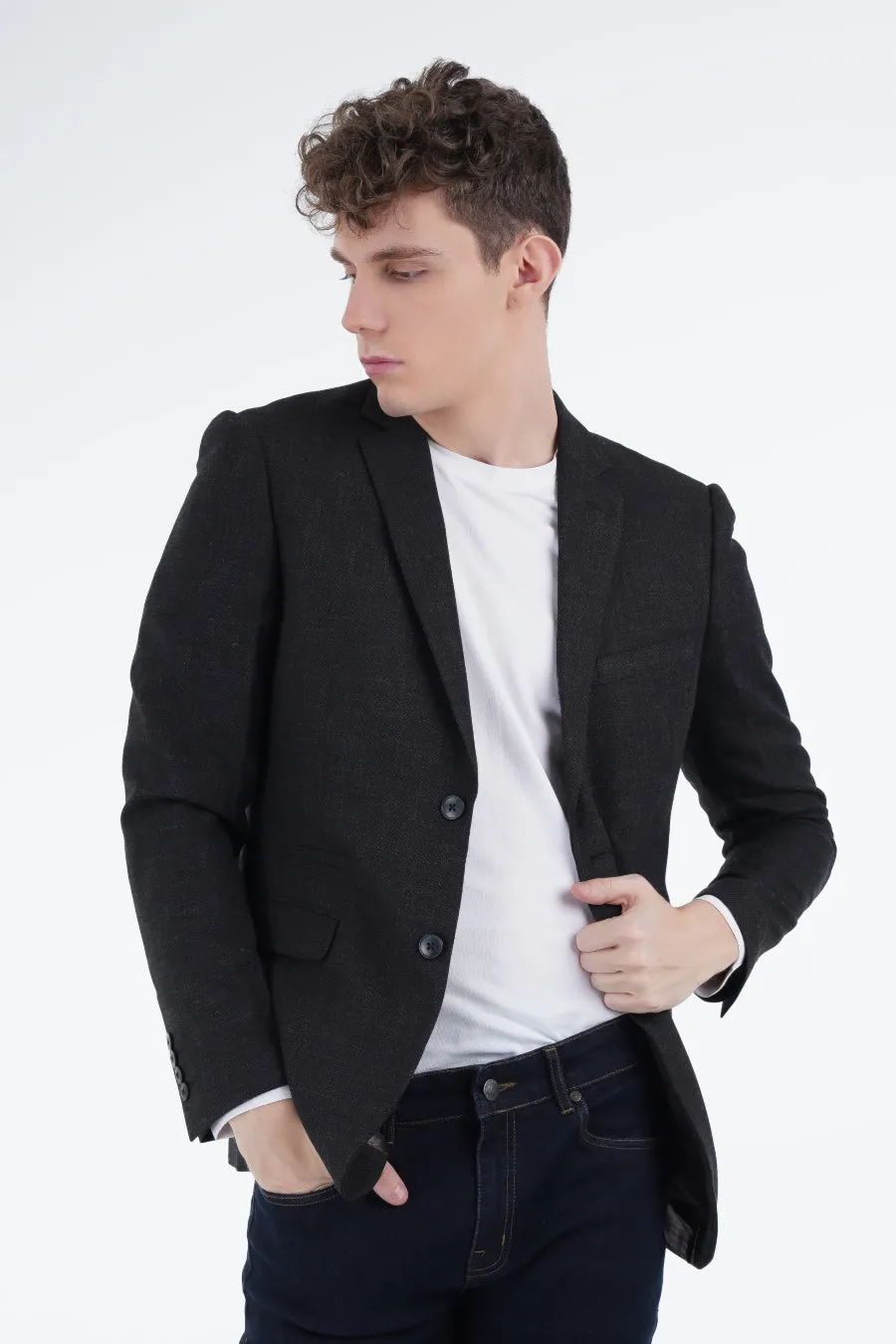 Black Weave Blazer