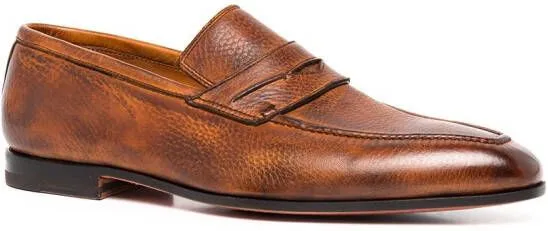 Bontoni principe leather slip-on loafers Brown