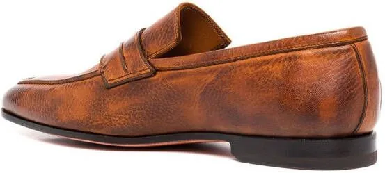 Bontoni principe leather slip-on loafers Brown