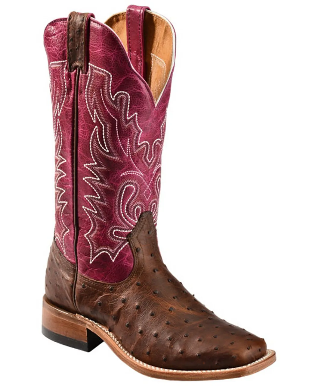 Boulet Ladies Western Boots Ostrich Antique Saddle Boots 3520