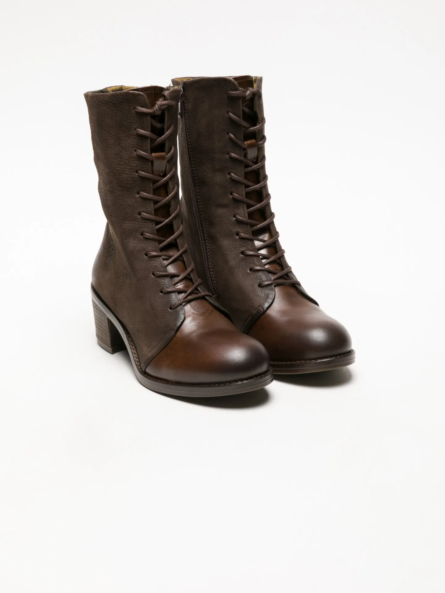 Brown Lace-up Ankle Boots