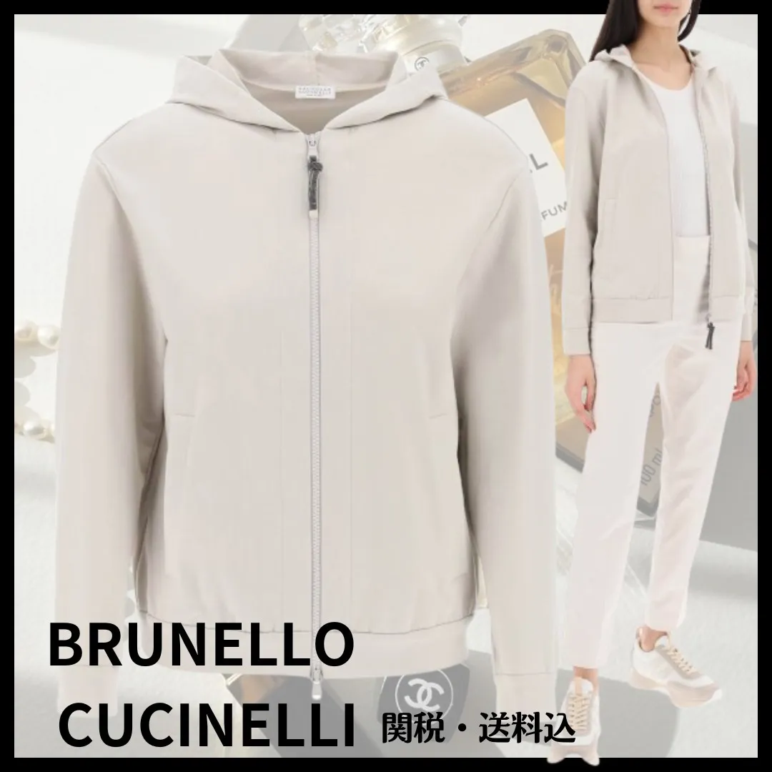 BRUNELLO CUCINELLI  |Long Sleeves Plain Cotton Hoodies & Sweatshirts