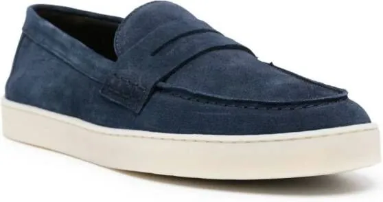 Canali suede slip-on loafers Blue