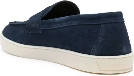 Canali suede slip-on loafers Blue