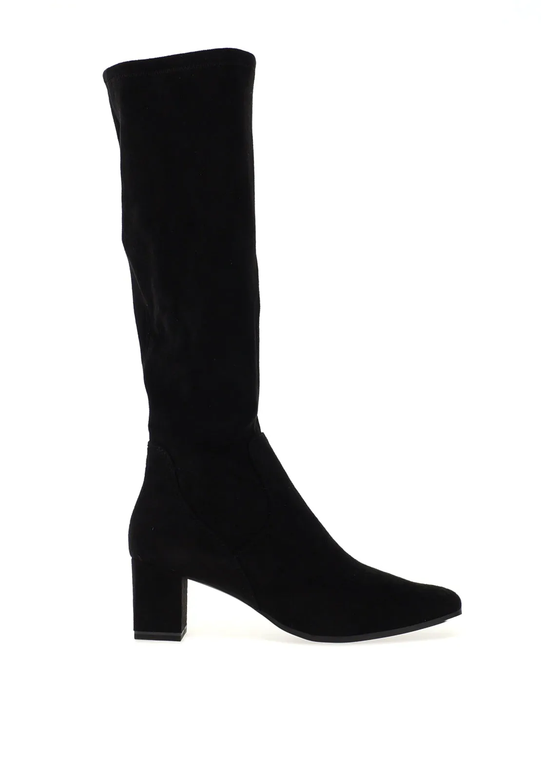 Caprice Knee High Heeled Boots, Black