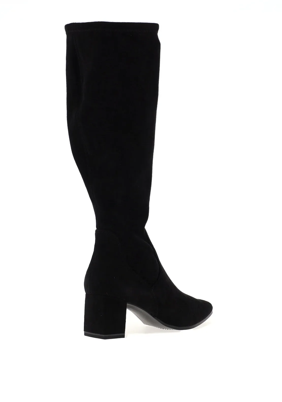 Caprice Knee High Heeled Boots, Black