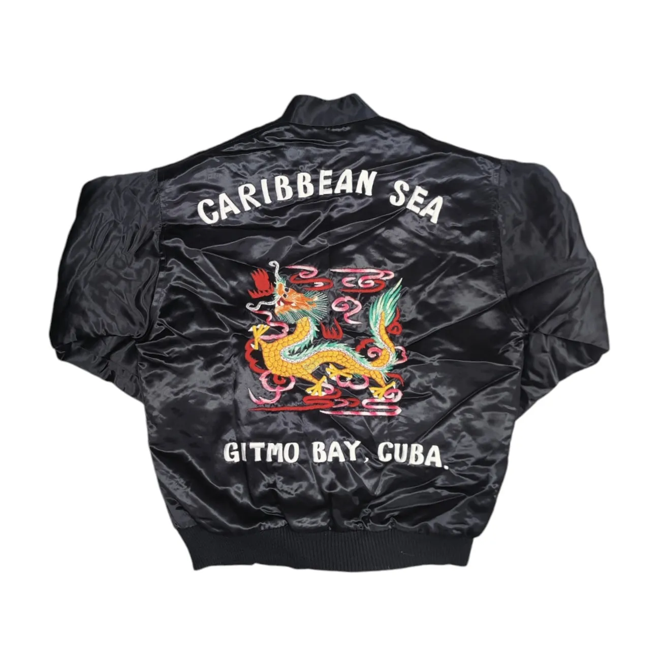 Caribbean Sea Black Satin Jacket