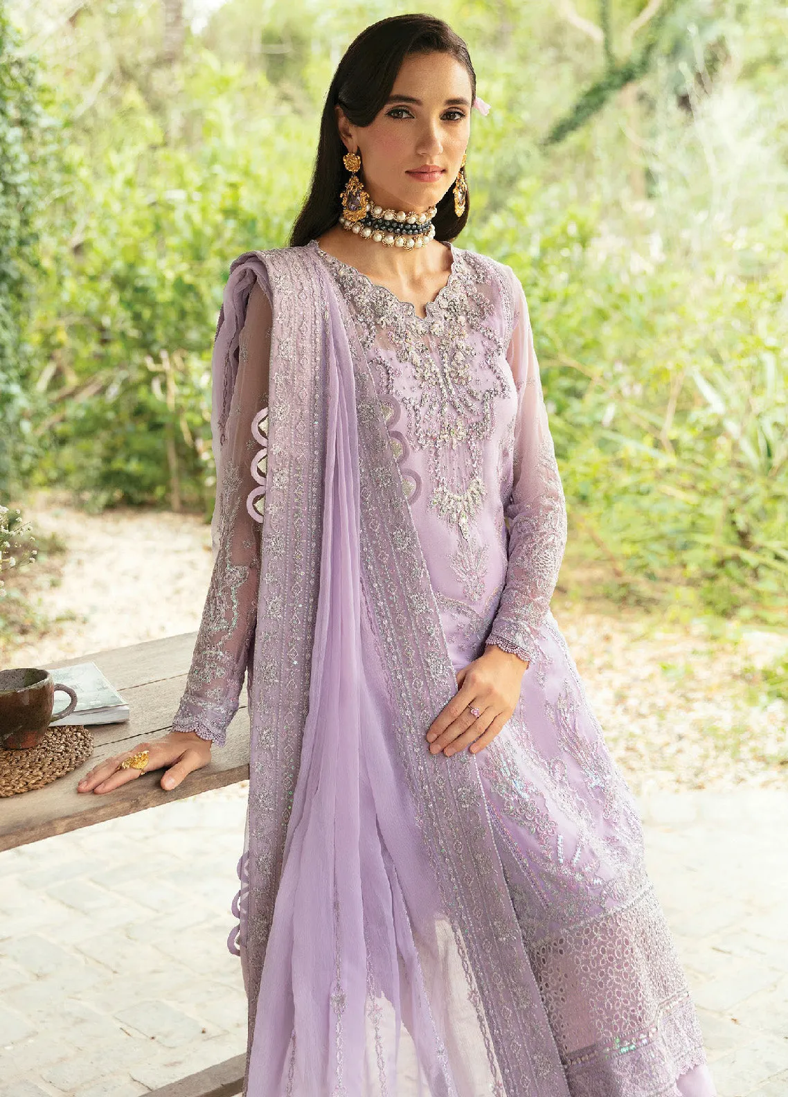 Chant D l'Amour By Gulaal Embroidered Chiffon Unstitched 3 Piece Suit - GL24CE 07 VIOLA