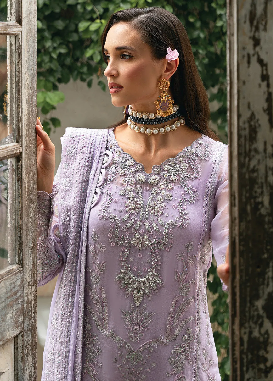 Chant D l'Amour By Gulaal Embroidered Chiffon Unstitched 3 Piece Suit - GL24CE 07 VIOLA