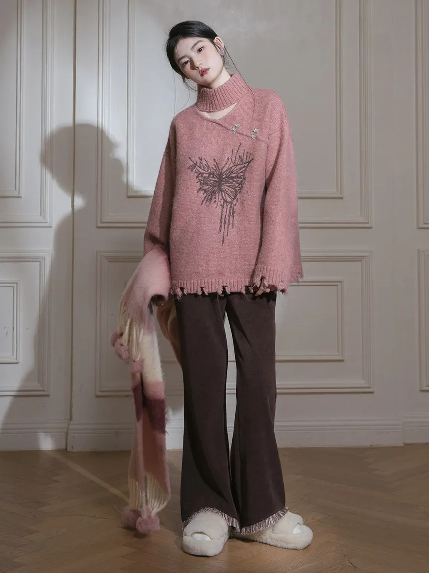 Chinese Style Butterfly Pattern Sweater