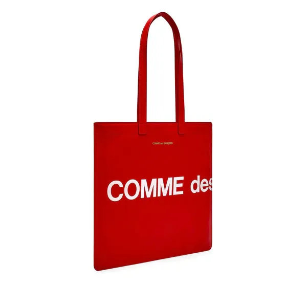 Comme Des Garcons Wallet Huge Logo Tote Bag - Red