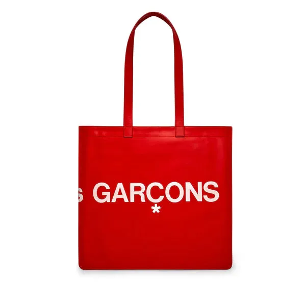 Comme Des Garcons Wallet Huge Logo Tote Bag - Red