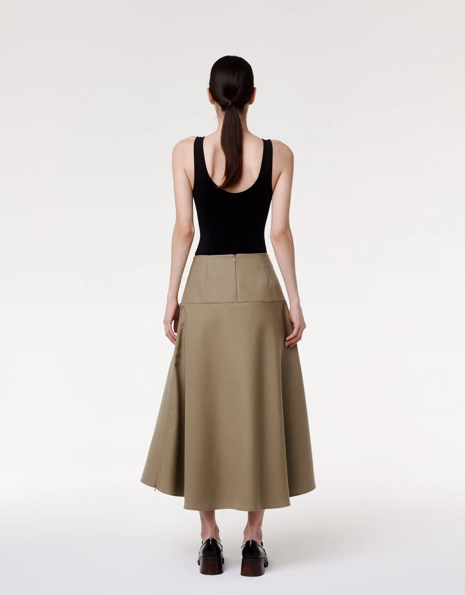 Contrast A Line Skirt