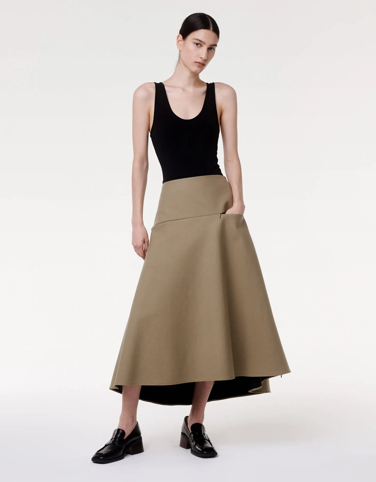 Contrast A Line Skirt