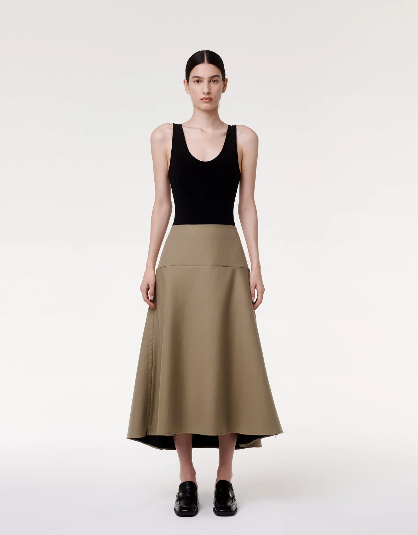 Contrast A Line Skirt