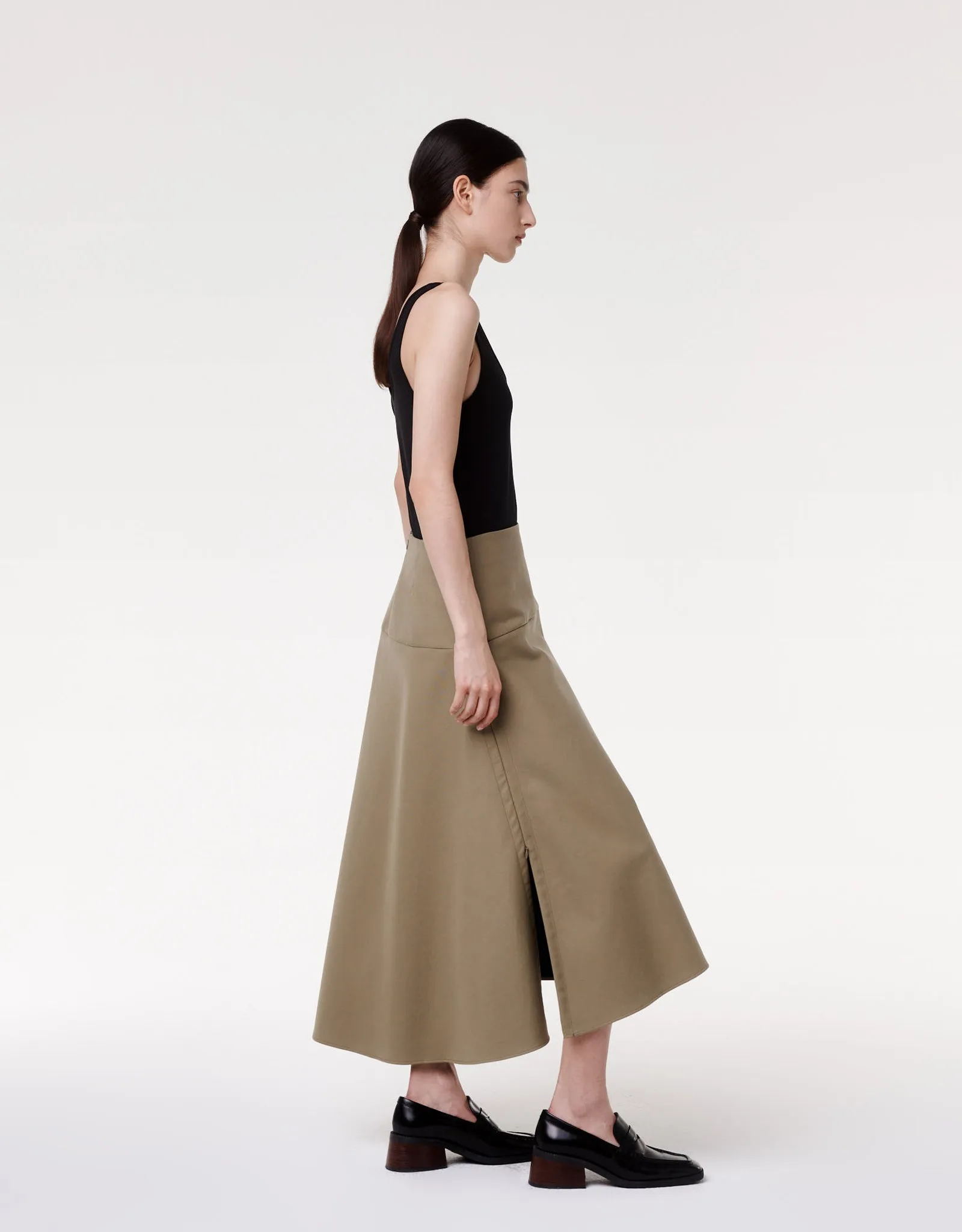 Contrast A Line Skirt