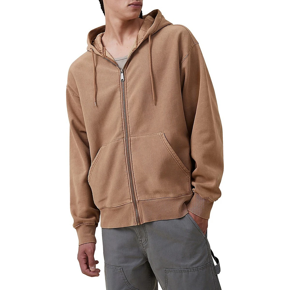 Cotton On Front-Zip Fleece Oversized Hoodie