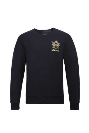 Cotton Sweatshirt with Embroidery – Black