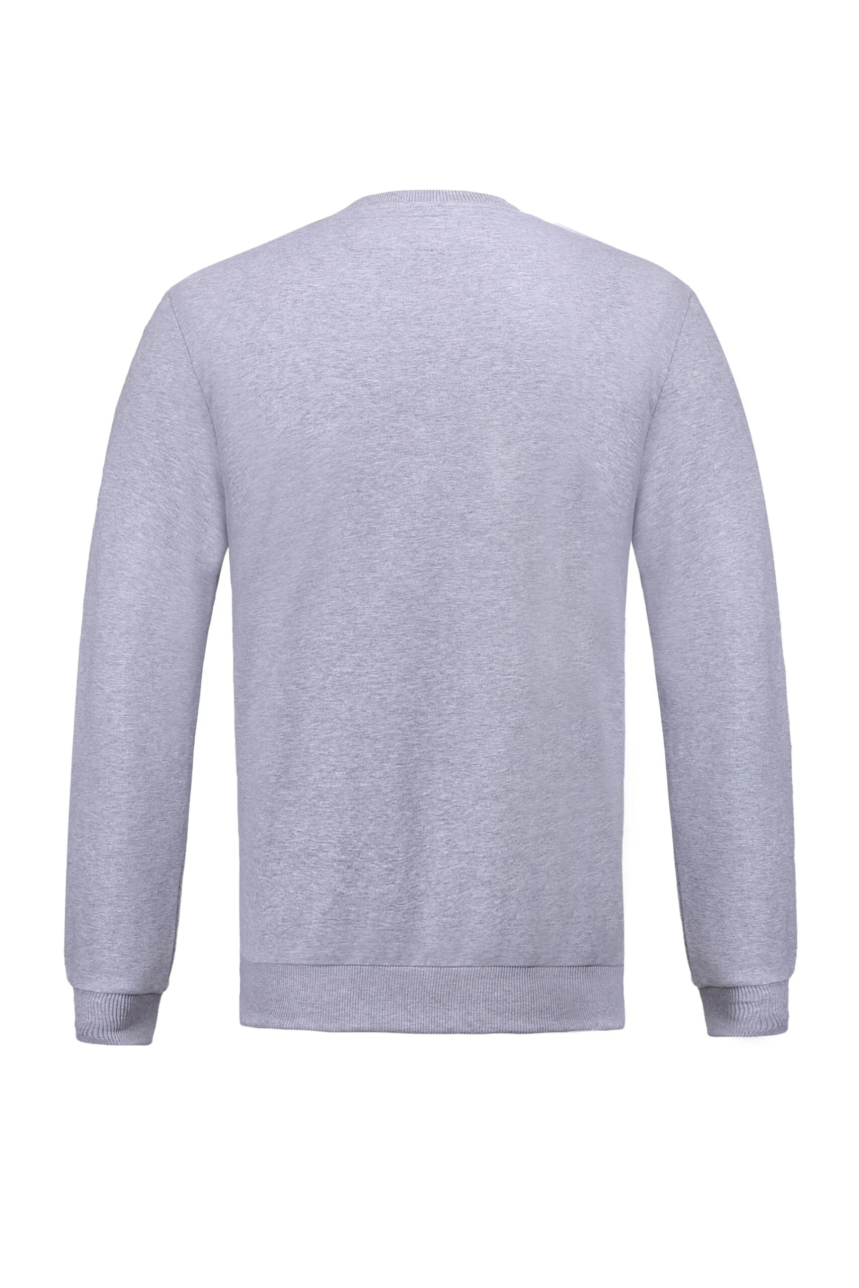 Cotton Sweatshirt with Embroidery – Light Grey