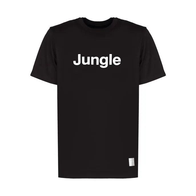 CREWNECK T-SHIRT WITH JUNGLE PRINT Man Black